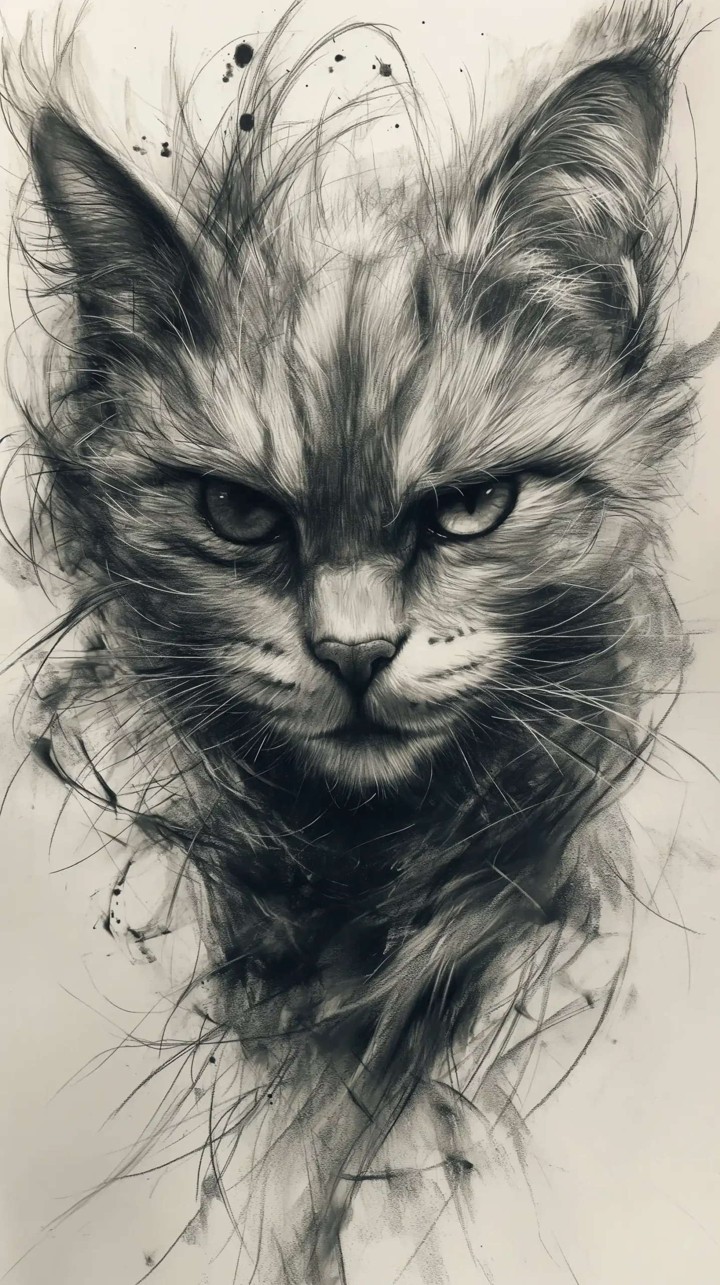 Demonic Cat Sketch Midjourney提示词
