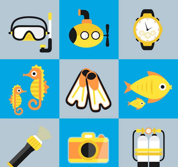 潜水元素图标