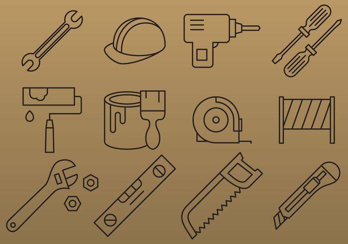 细线工具图标矢量