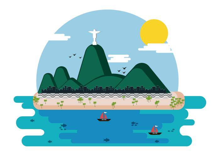 科帕卡巴纳海滩矢量图