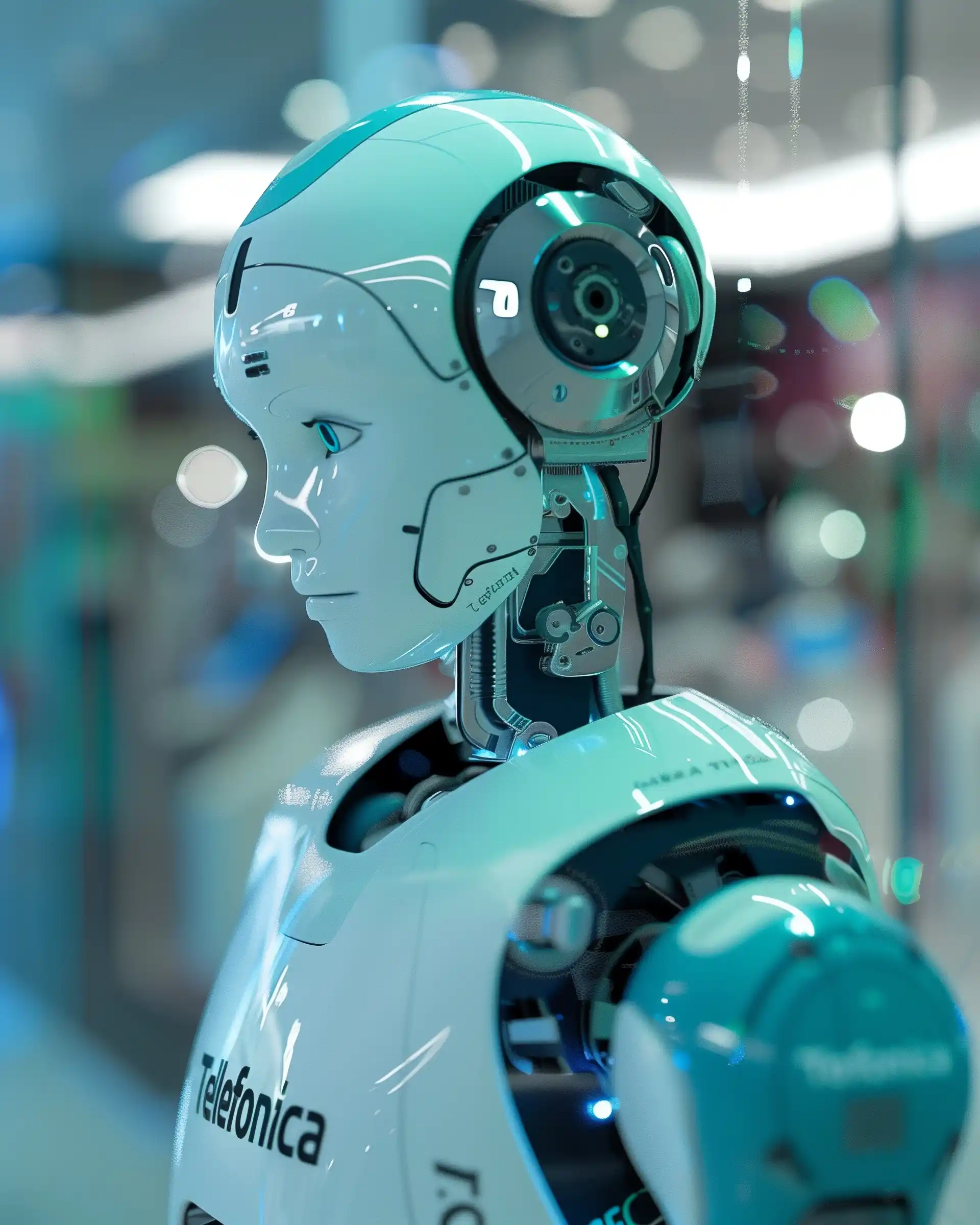 Futuristic Robot at Telefonica Midjourney提示词