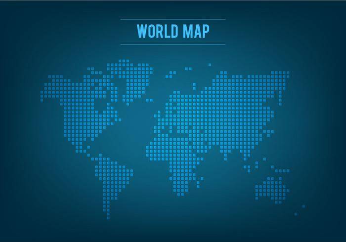 免费矢量马赛克世界地图