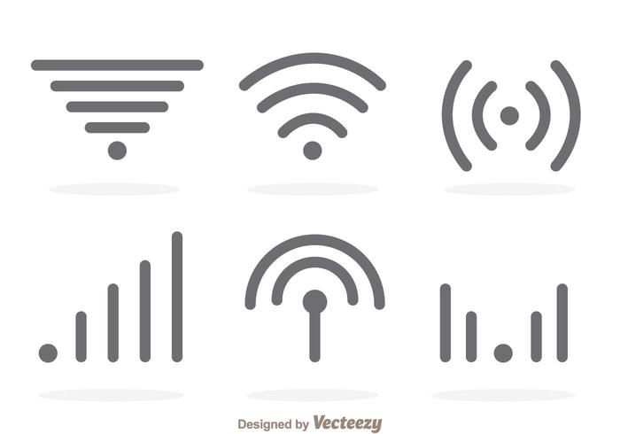 简单的Wifi灰色徽标矢量