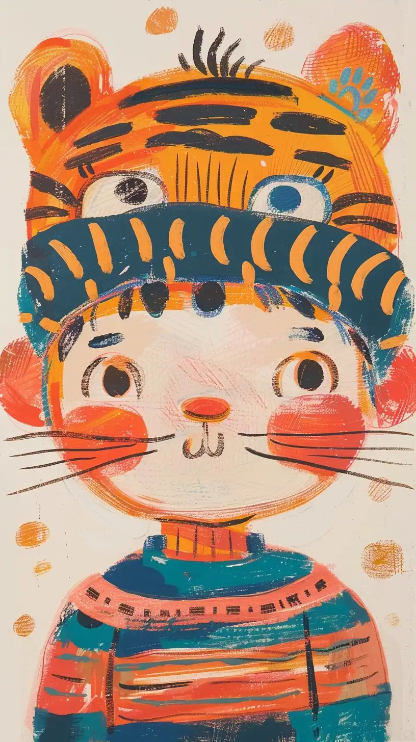 Geometric Tiger Portrait Midjourney提示词