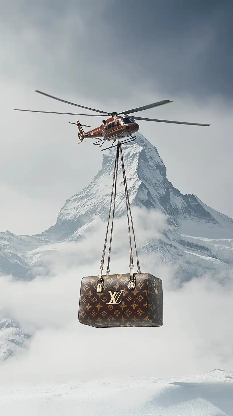 Helicopter with Louis Vuitton Midjourney提示词