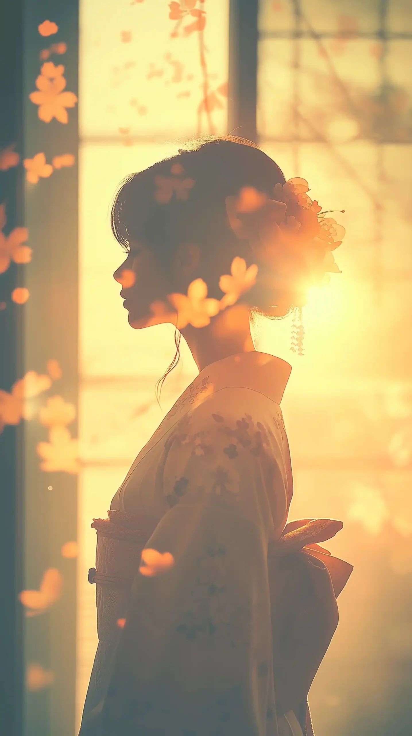 Japanese Woman in Kimono Midjourney提示词