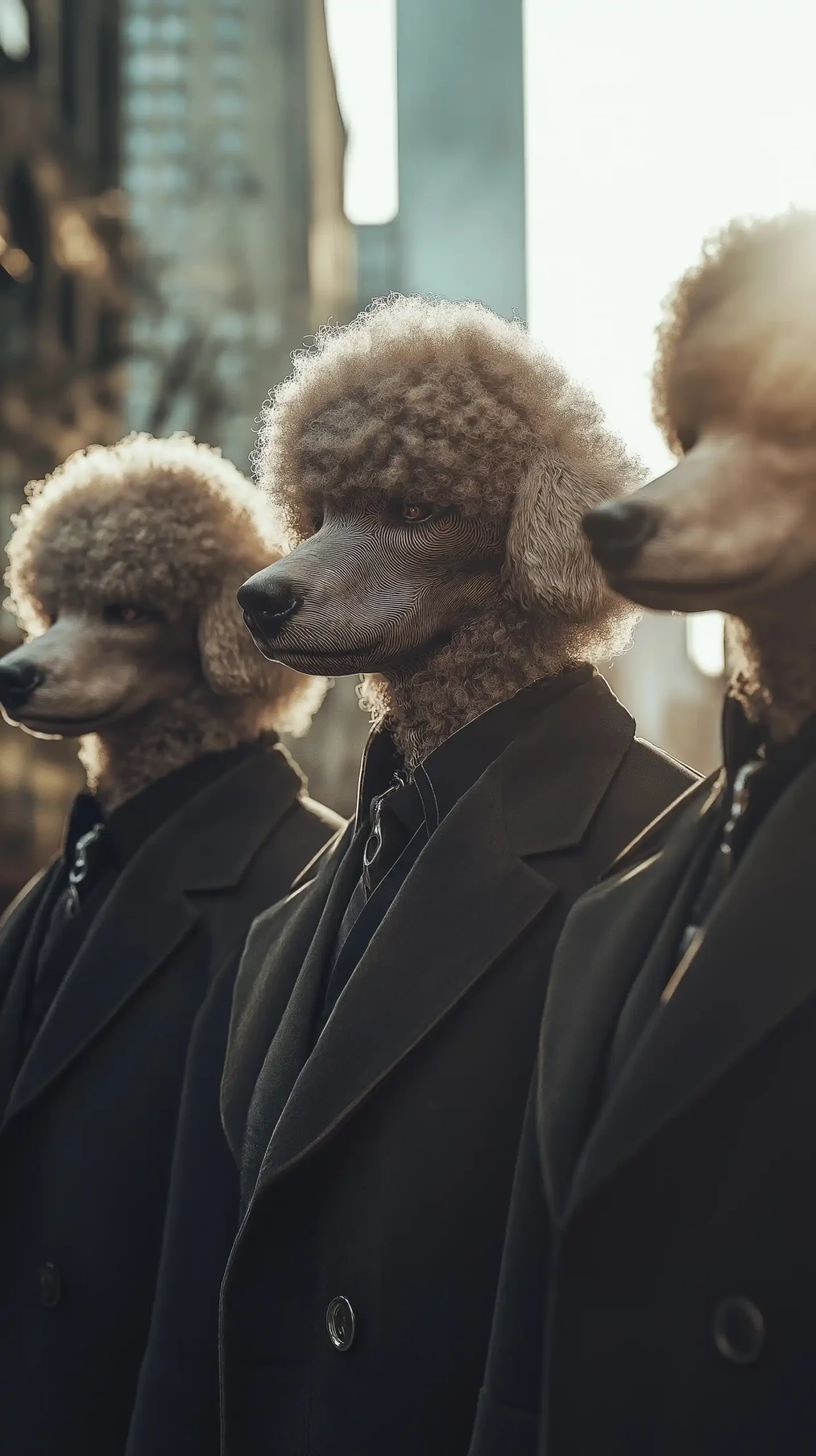 Poodle-Faced Figures in Fashion Midjourney提示词