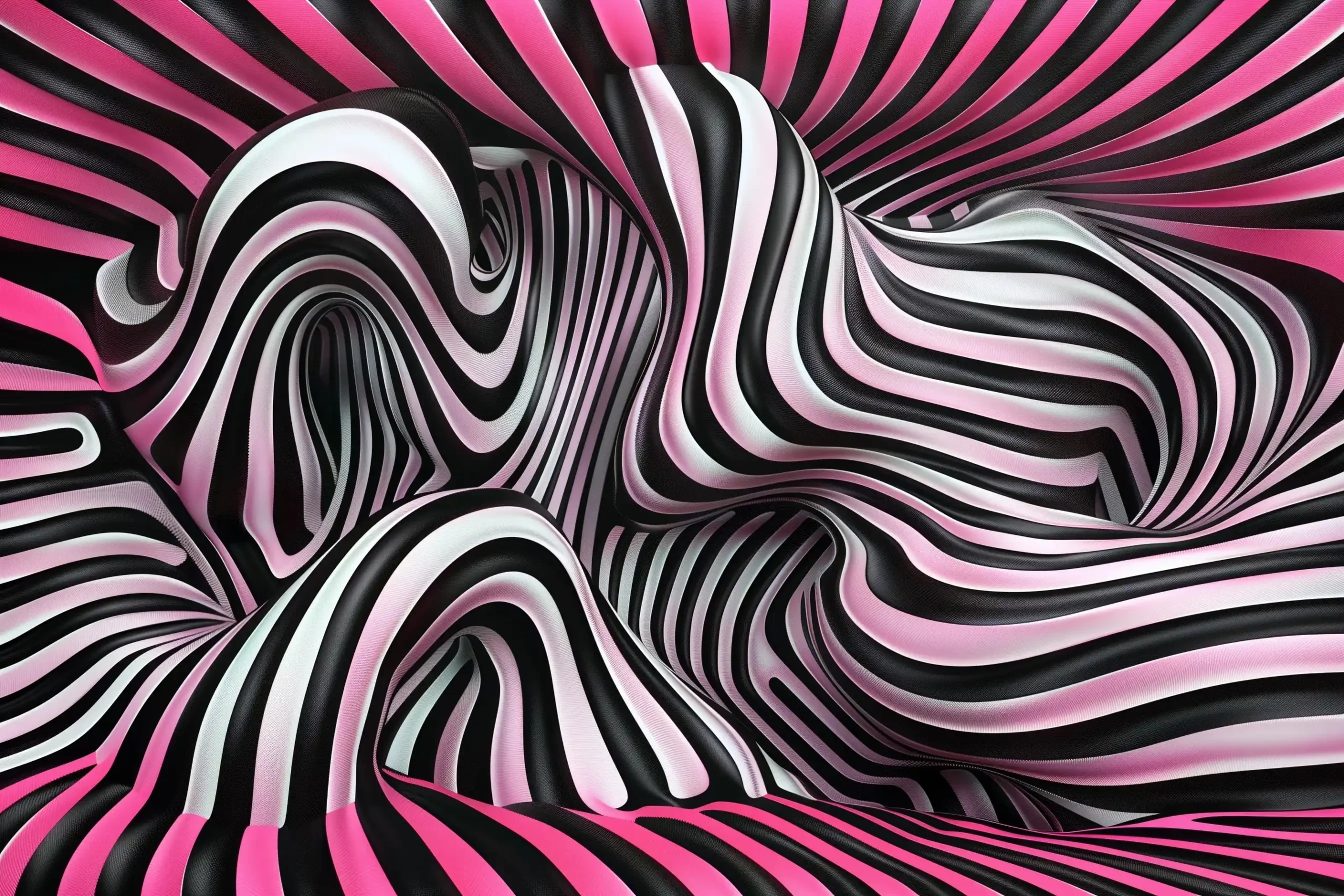 Op Art Pink Flow Midjourney提示词