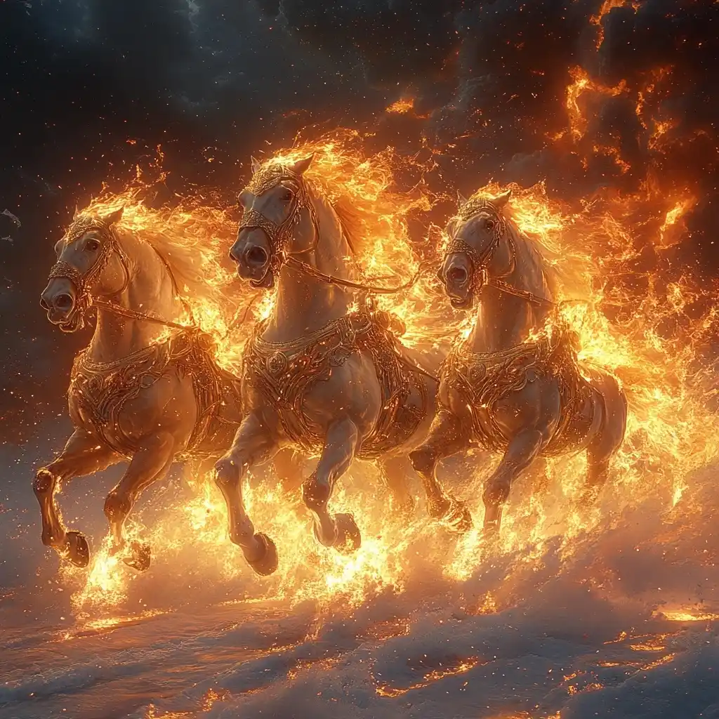 Celestial Fire Chariot Midjourney提示词