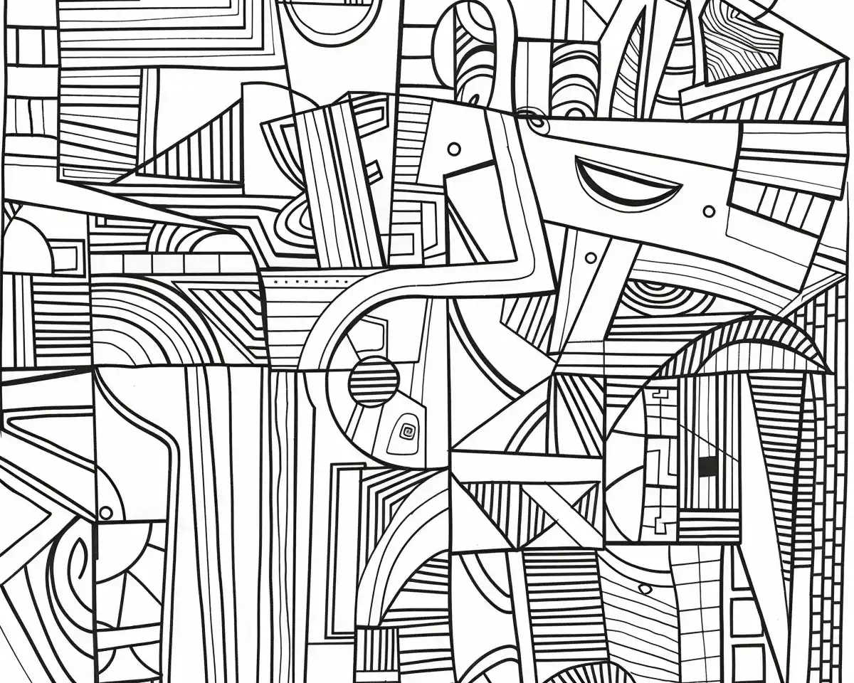 Abstract Mixer by Steinberg-Klee-Gilot-Ringgold Midjourney提示词