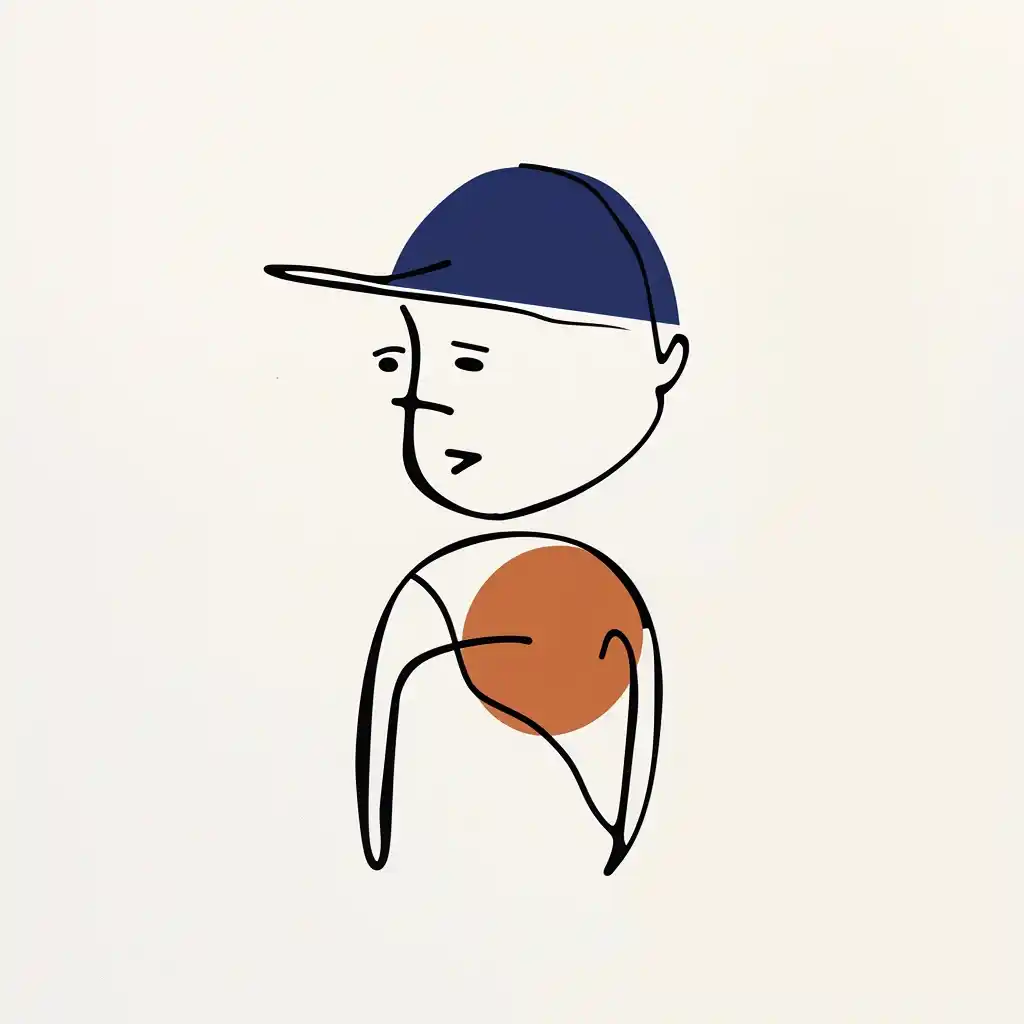 One-Line Figure in Klee Style Midjourney提示词