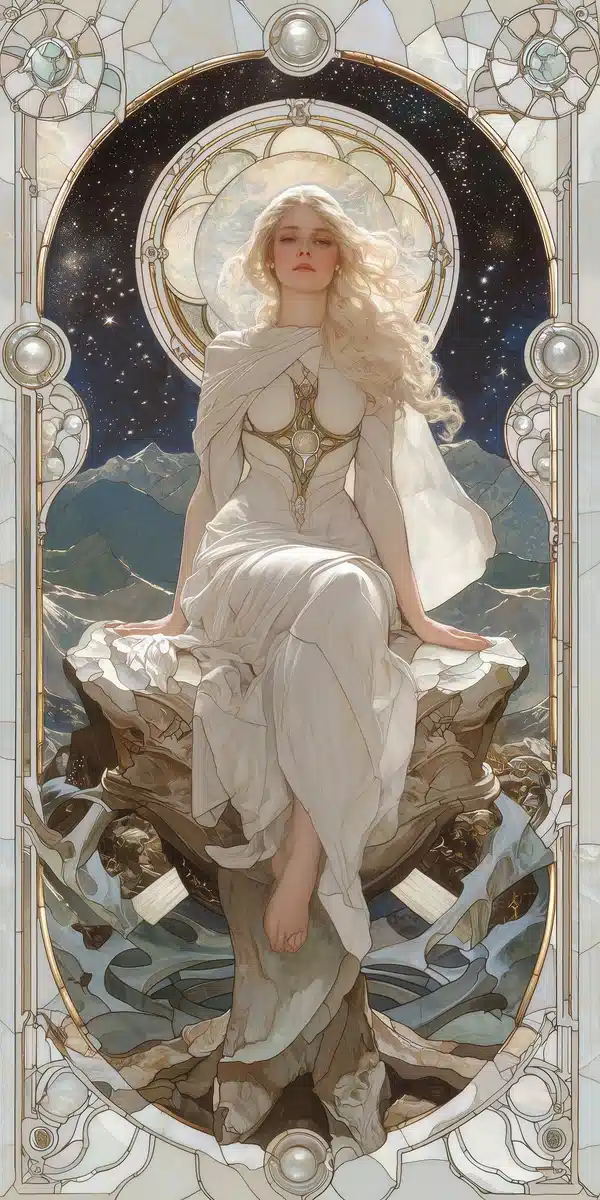 Art Nouveau High Priestess Frame Midjourney提示词