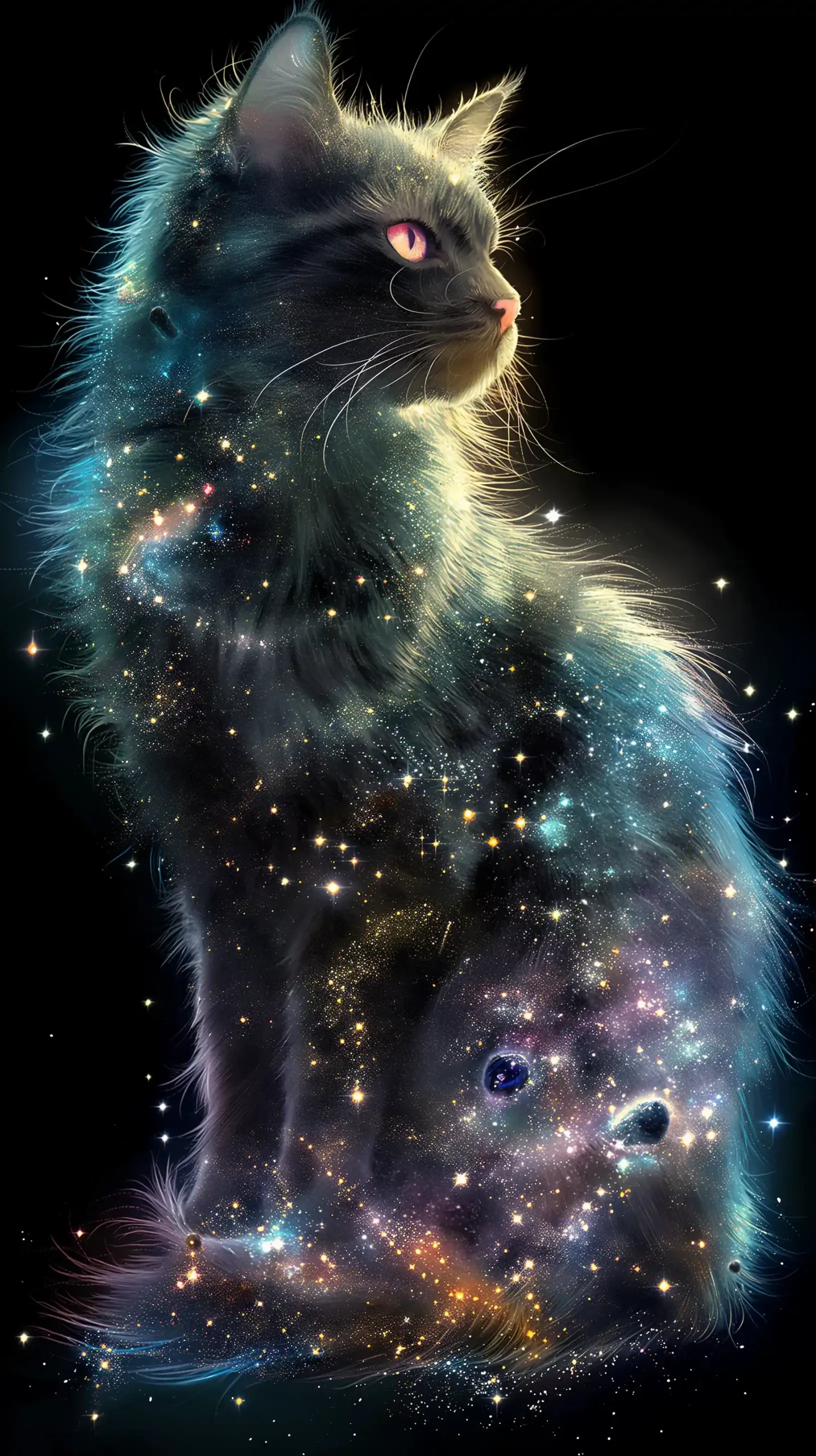 Cosmic Star Cat Portrait Midjourney提示词