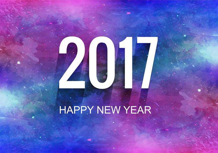免费矢量新年快乐2017年背景