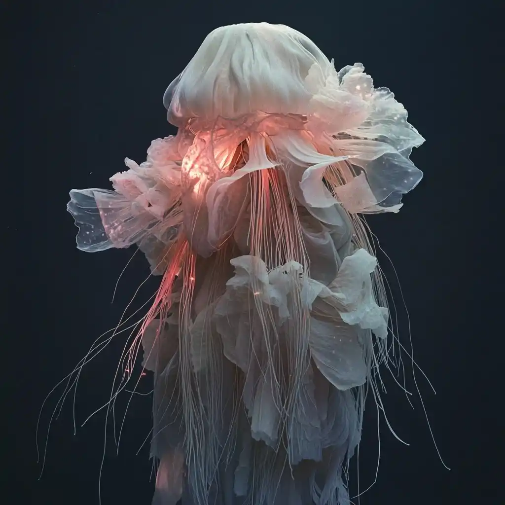 Translucent Jellyfish Figure Midjourney提示词