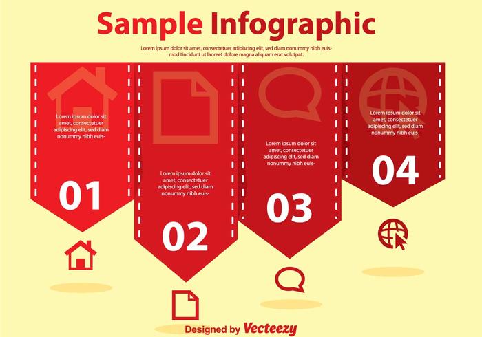 红色简单的Infographic向量