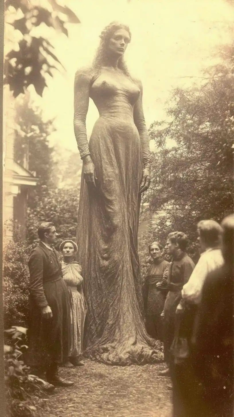 Vintage Daguerreotype of Tall Woman Midjourney提示词