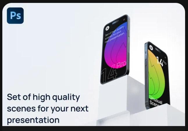 Iphone 14 pro - Blocky Mockup