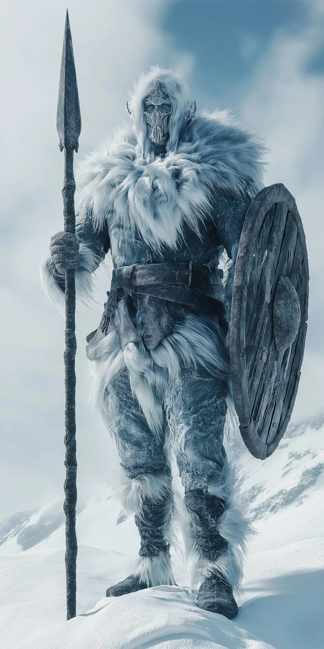 Ice Viking with Spear Midjourney提示词