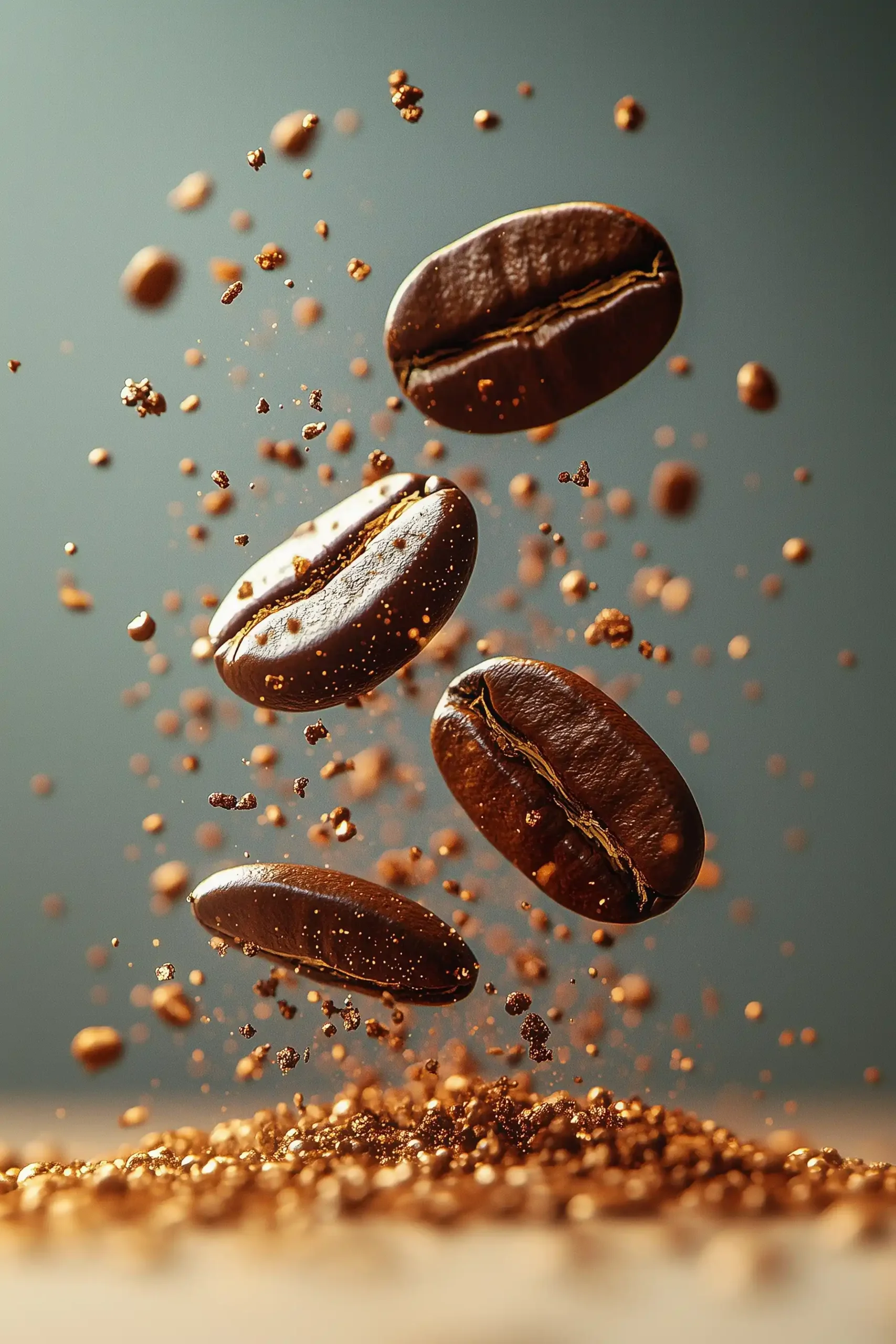Levitation of Coffee Beans Midjourney 提示词生成效果