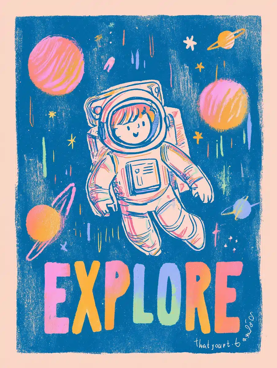Pastel Astronaut in Space Midjourney提示词