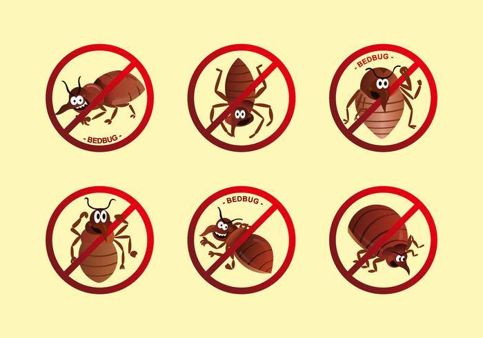 反床bug标签卡通矢量