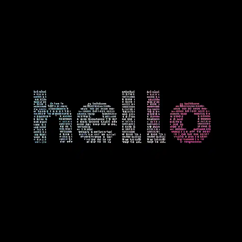 Tiny Text Hello Midjourney提示词