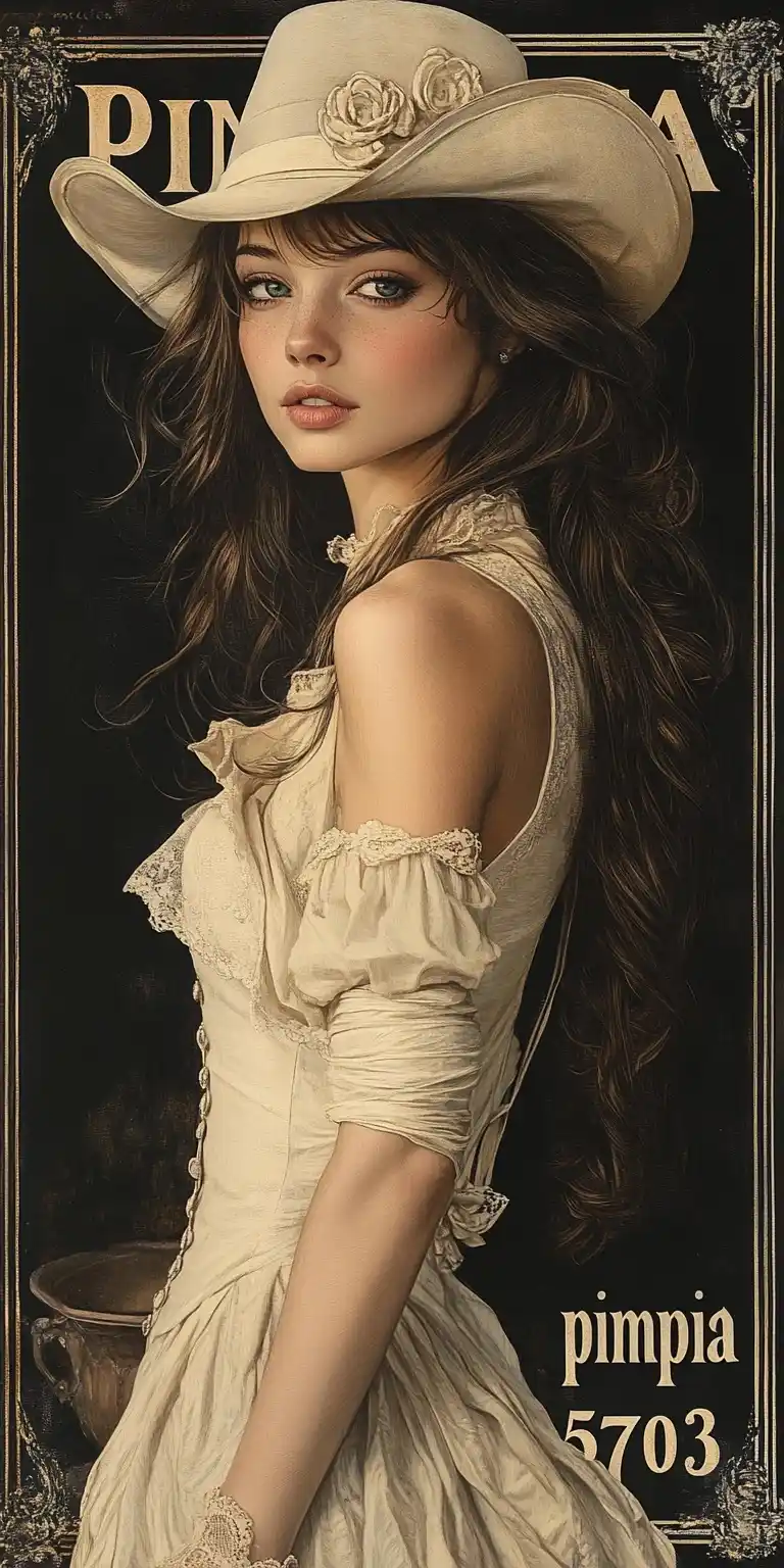 Victorian Woman Poster Engraving Midjourney提示词