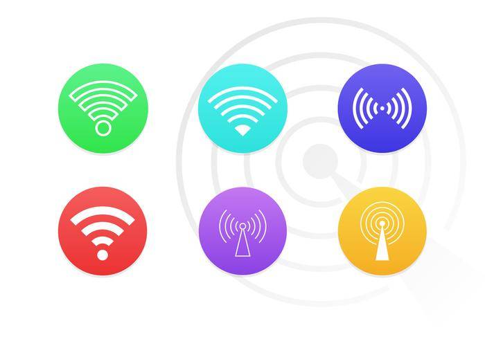 Wifi符号矢量图标免费包