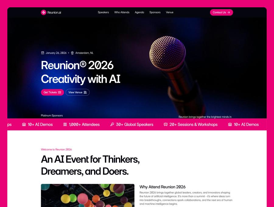 Reunion Free Event & Conference Template