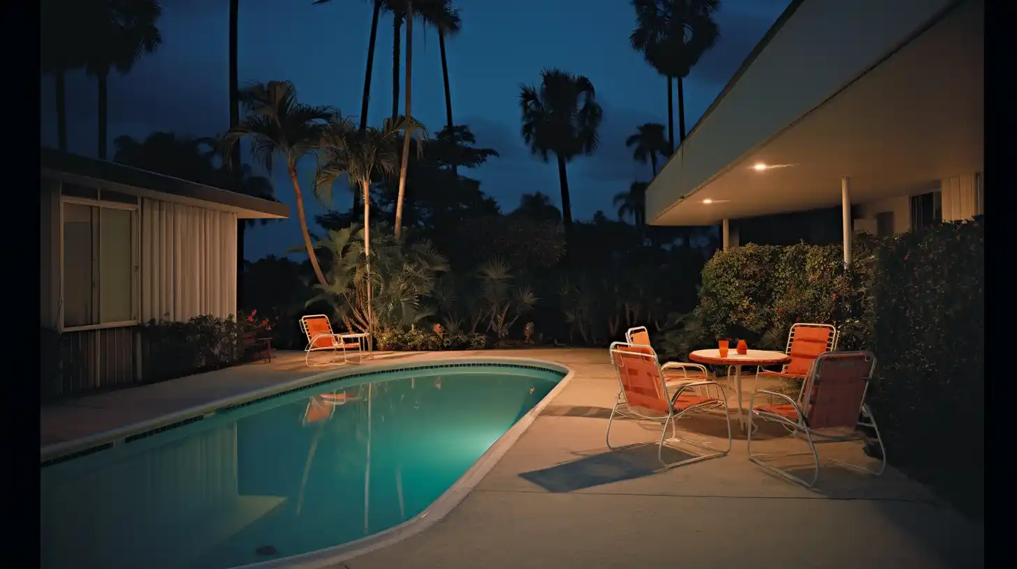 Vintage Florida Motel Twilight Midjourney 提示词生成效果
