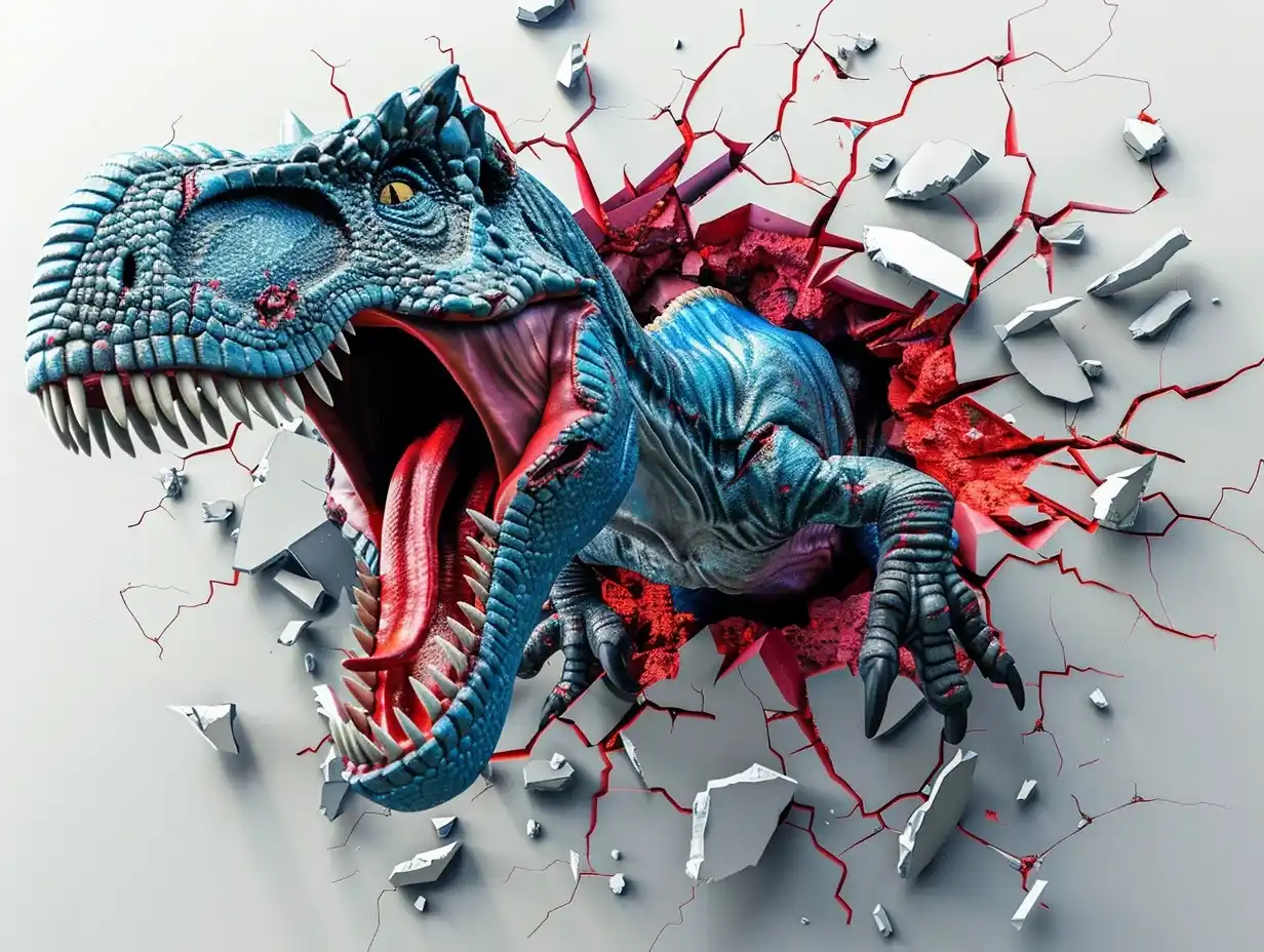 Graphic Dinosaur Rampage Midjourney 提示词生成效果