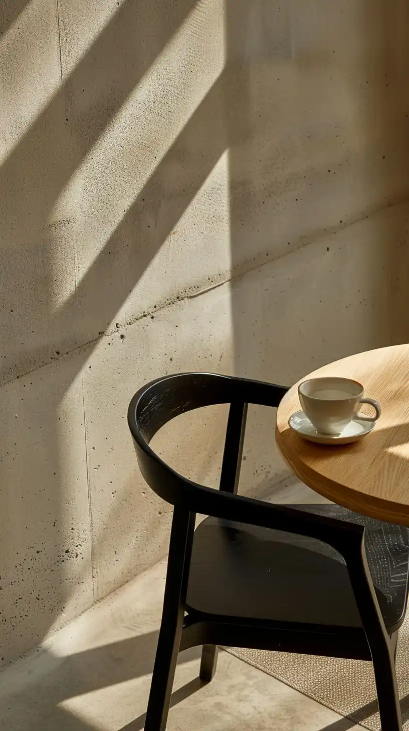 Minimalist Coffee Shop Scene Midjourney提示词