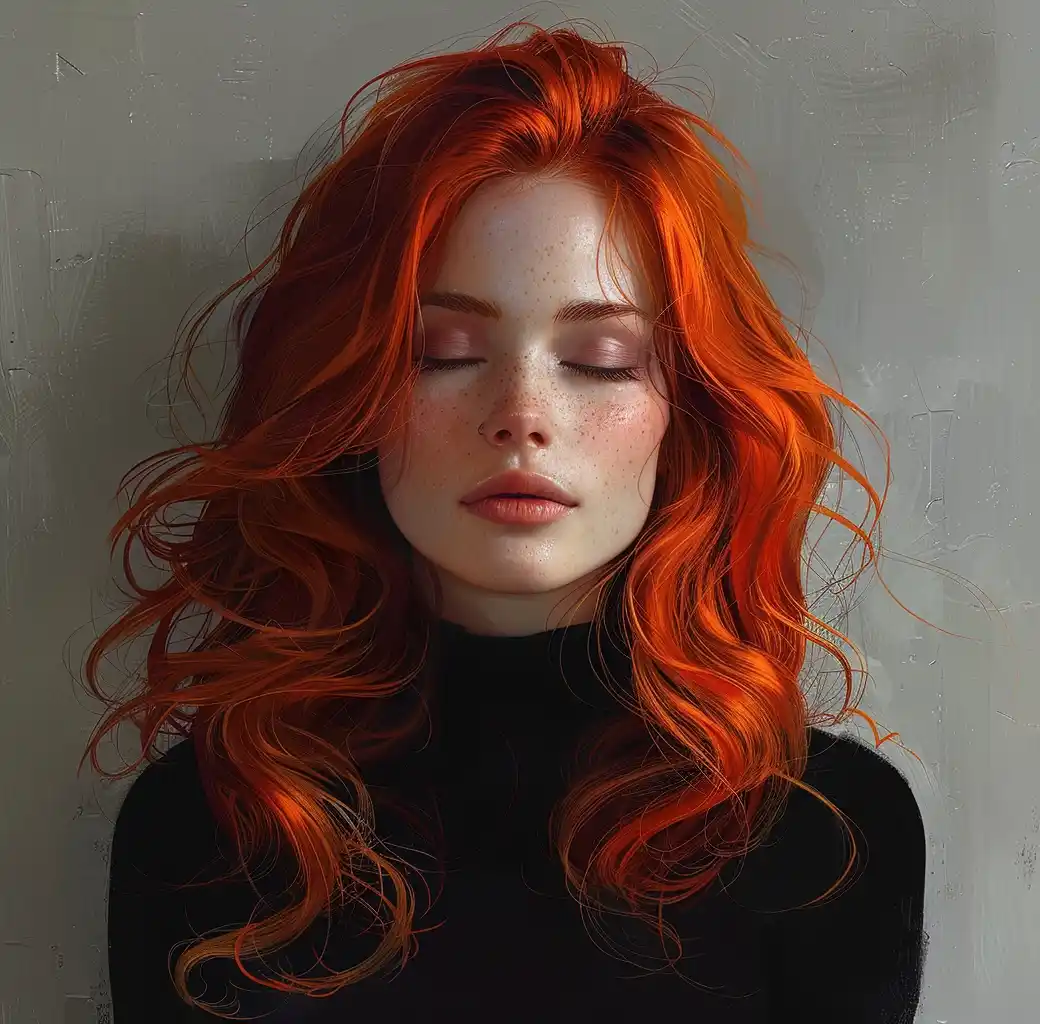 Concept Art Redhead Portrait Midjourney提示词