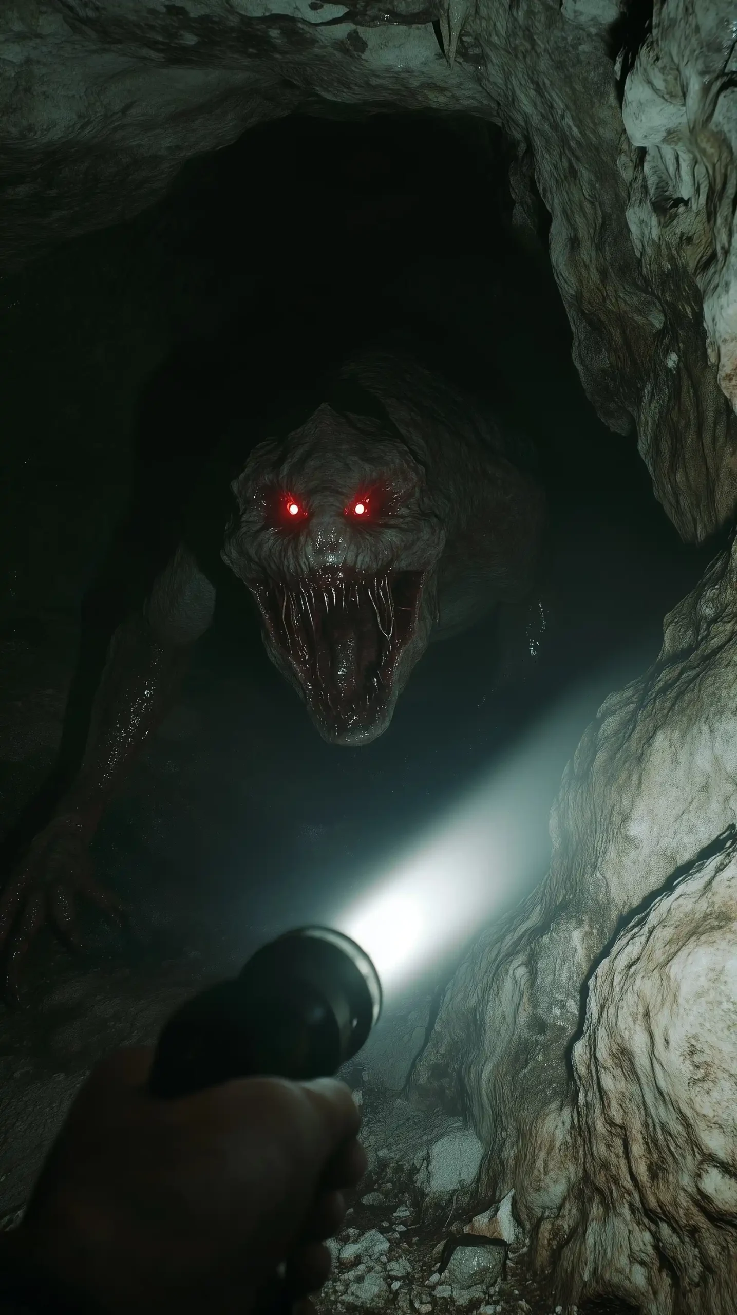 Cave Encounter with Creature Midjourney提示词