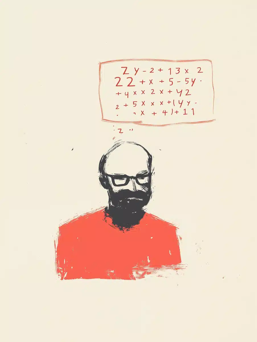 Confused Man with Equations Midjourney提示词