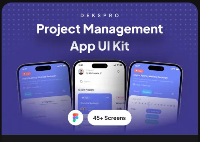 DeskPro - Project Management Mobile App UI Kit