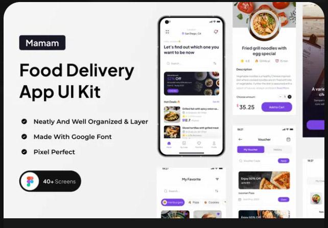 Mamam - Food Delivery App UI Kit