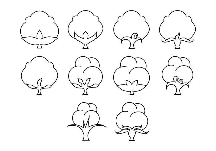 免费棉花花图标矢量