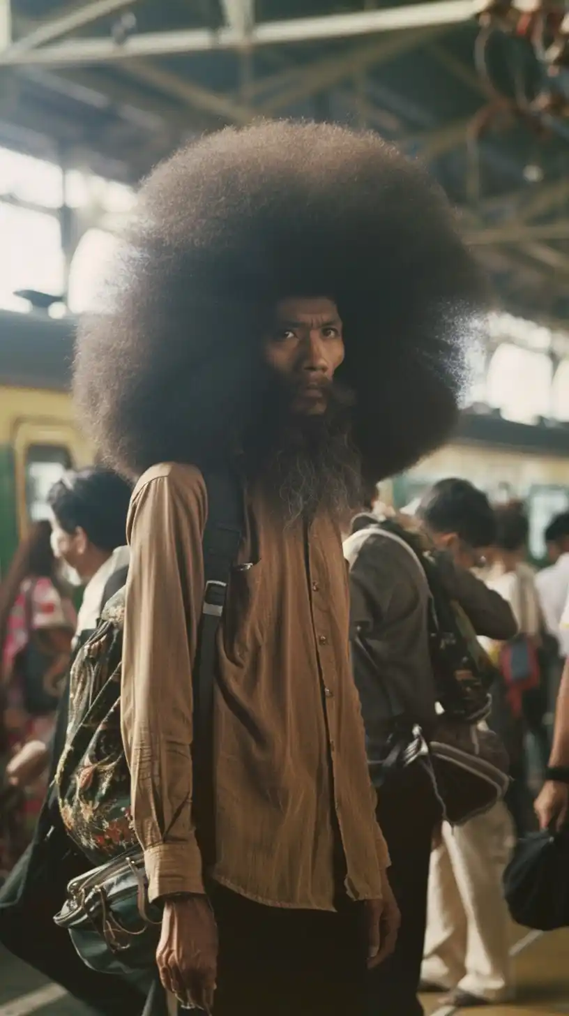 Tall-Haired Indonesian Commuter Midjourney提示词
