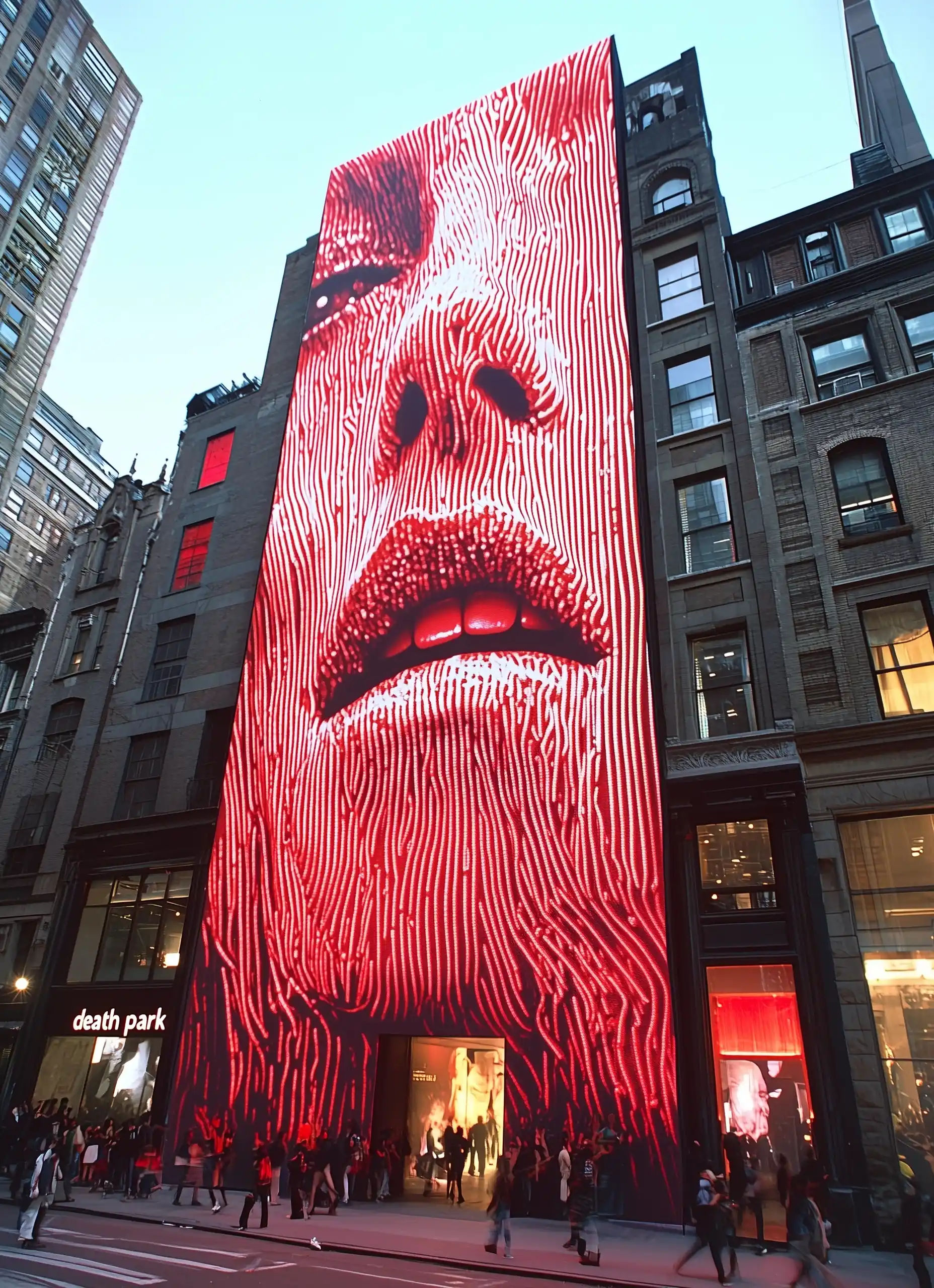 Neon Billboard in Brooklyn Midjourney提示词