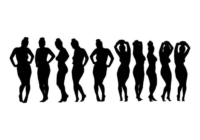 女人剪影矢量