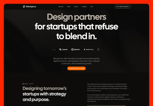 数字代理商Framer模板（Slate），Slate - A premium digital agency template
