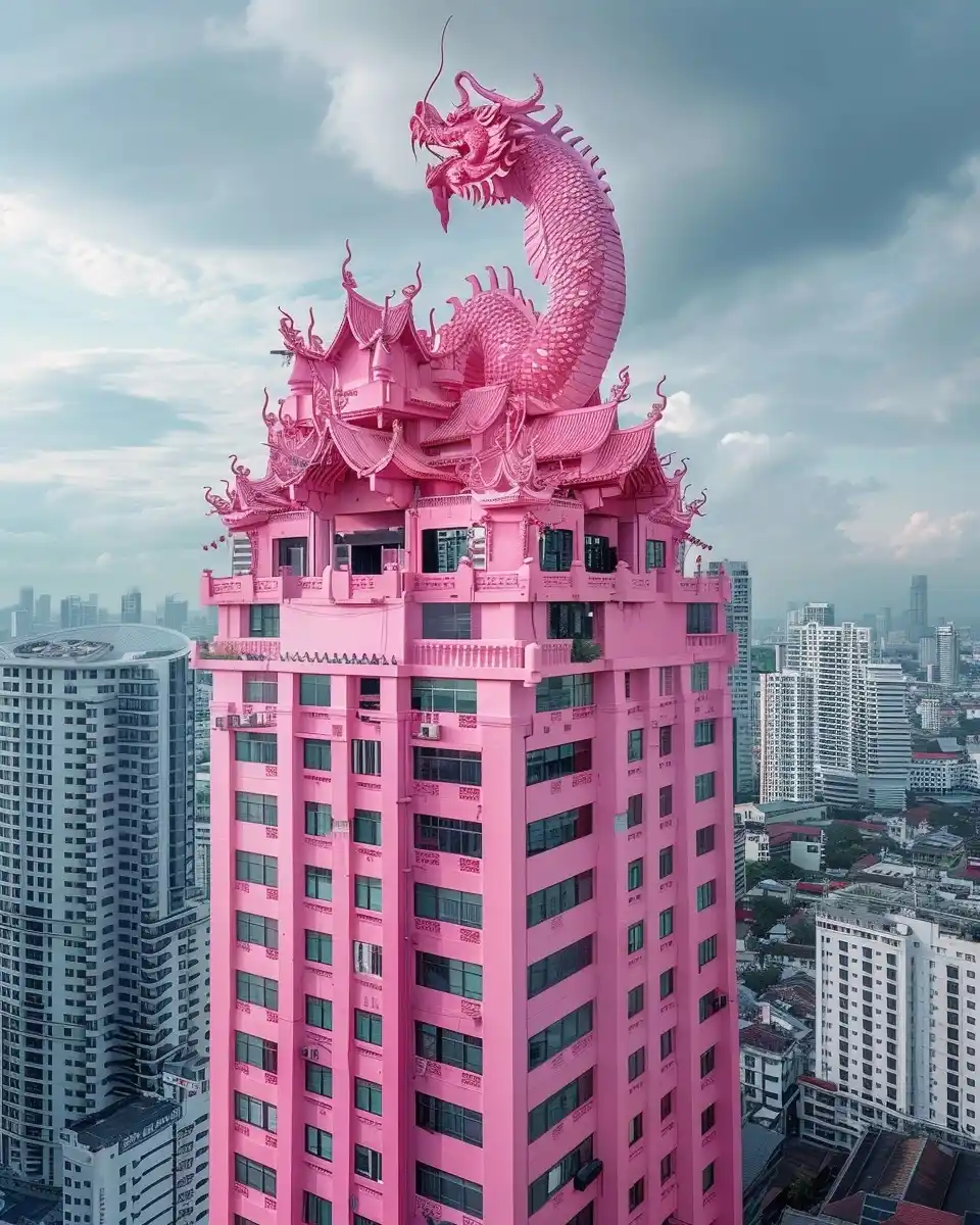 Architectural Dragon in Chiangmen Midjourney 提示词生成效果