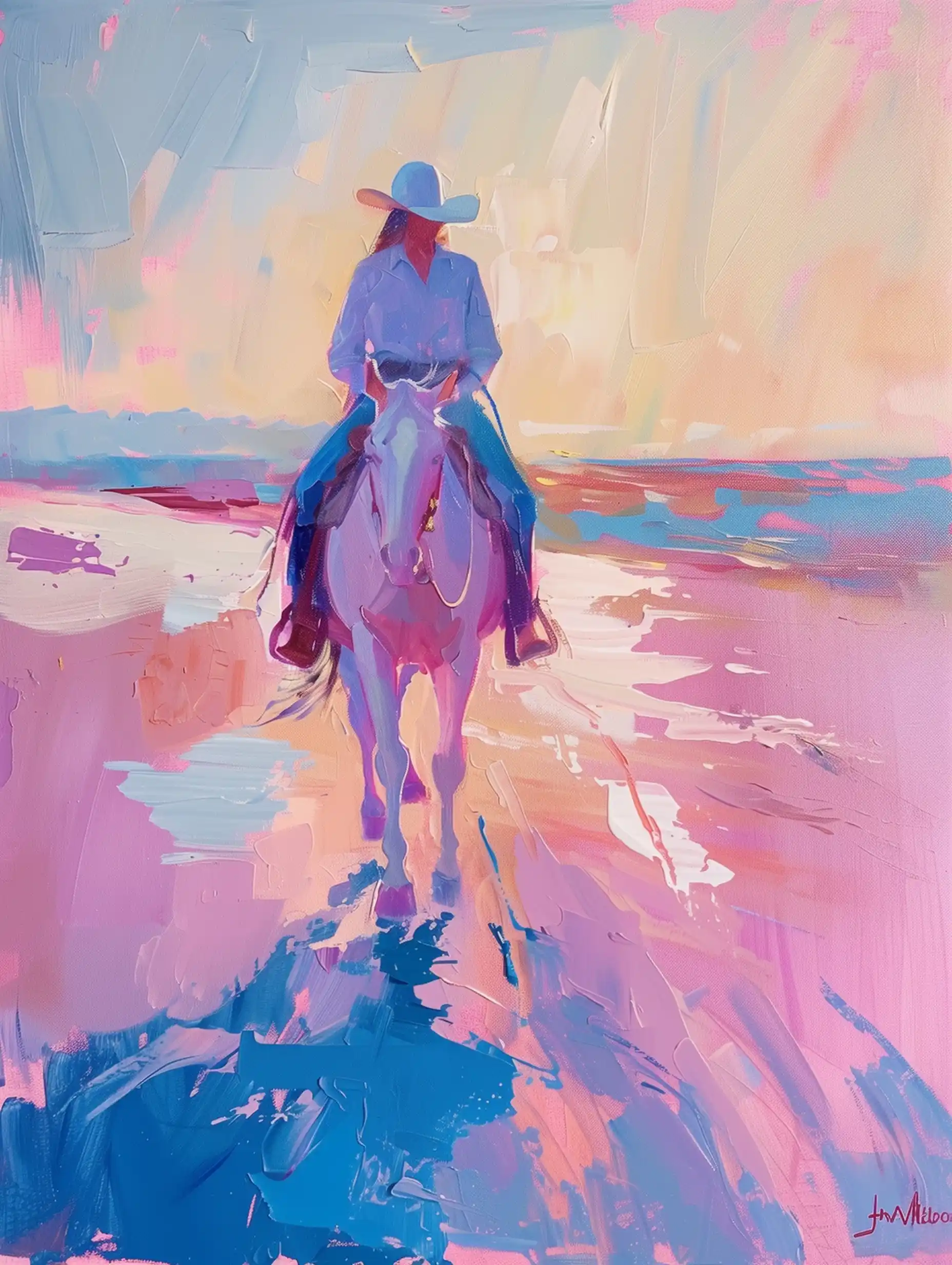 Pastel Coastal Cowgirl Midjourney提示词