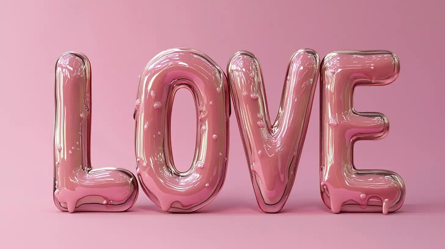 3D Dripping Love Banner Midjourney提示词