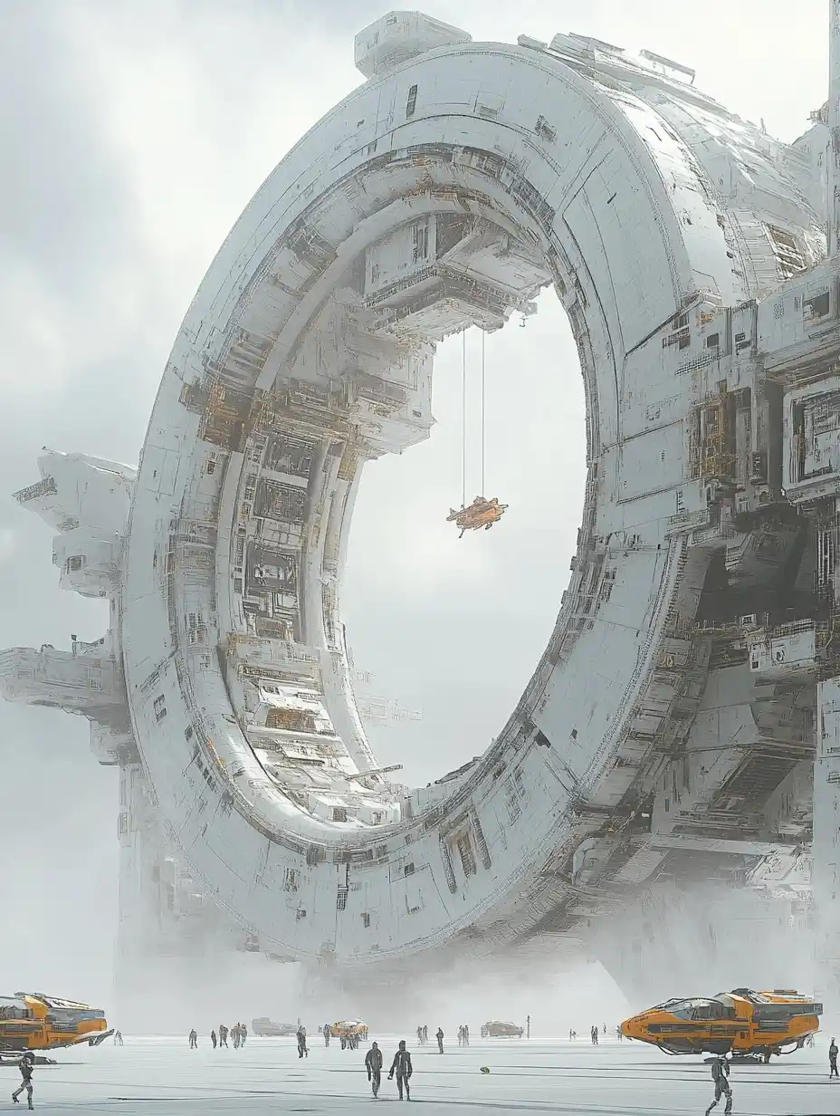 Futuristic Space Station Concept Midjourney提示词