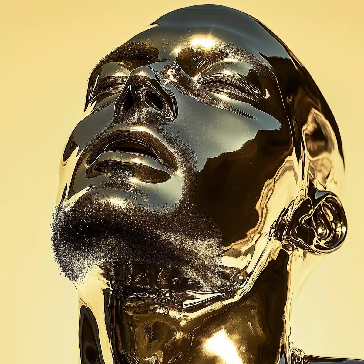 Metallic Robot Portrait Photography Midjourney提示词