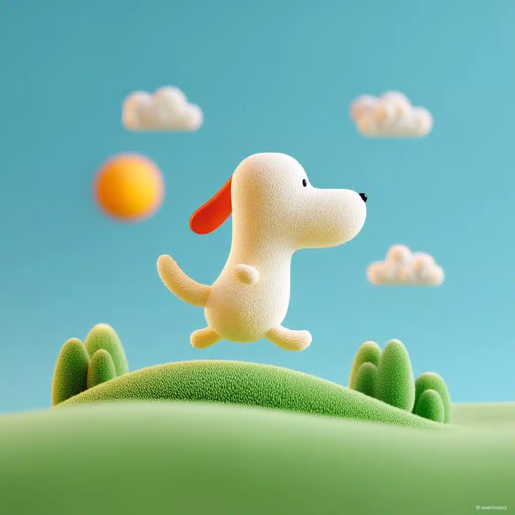 3D Cute Dog Running Midjourney提示词