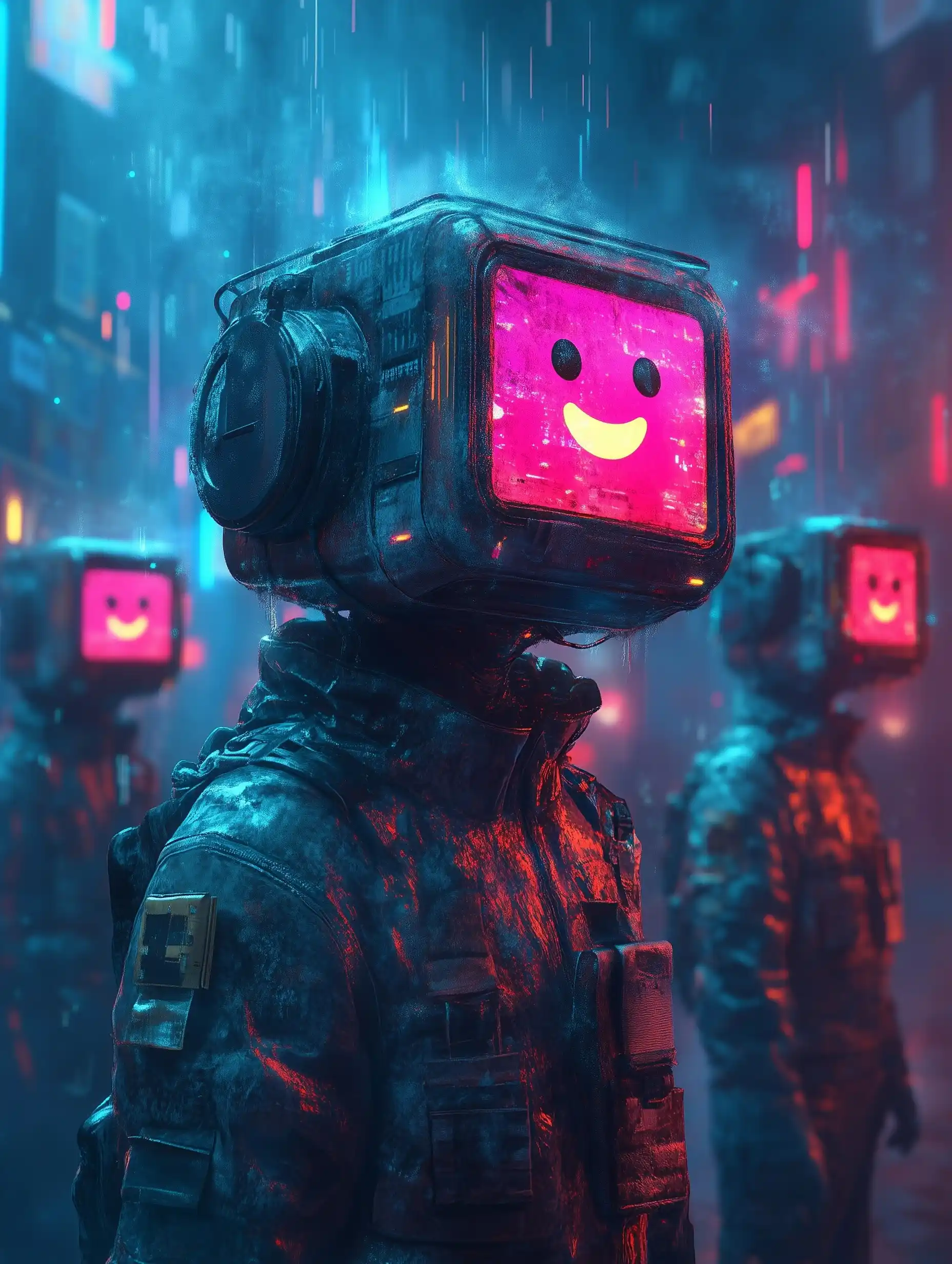 Surreal Humans with Screens Midjourney提示词